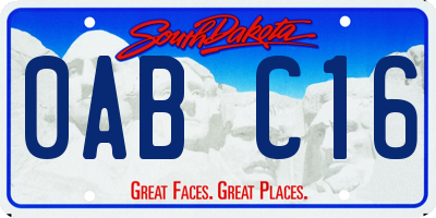SD license plate 0ABC16