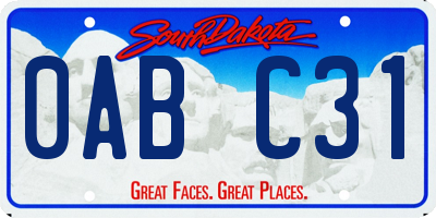 SD license plate 0ABC31