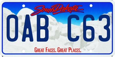 SD license plate 0ABC63