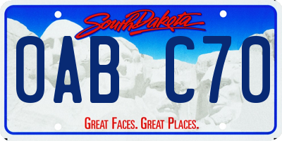 SD license plate 0ABC70
