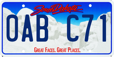 SD license plate 0ABC71
