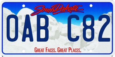 SD license plate 0ABC82