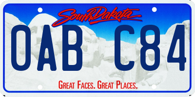 SD license plate 0ABC84