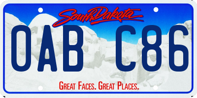 SD license plate 0ABC86