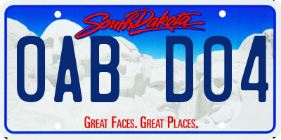 SD license plate 0ABD04