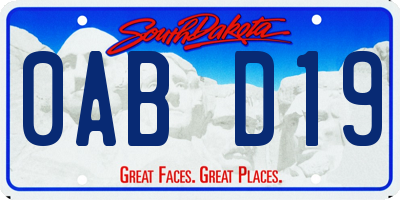 SD license plate 0ABD19