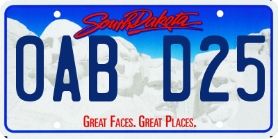 SD license plate 0ABD25