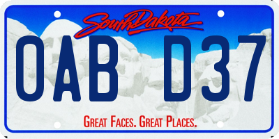 SD license plate 0ABD37