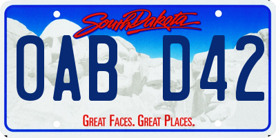 SD license plate 0ABD42