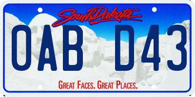 SD license plate 0ABD43