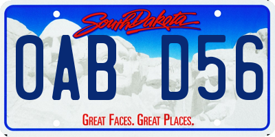 SD license plate 0ABD56