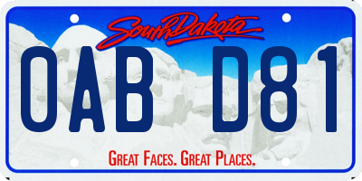 SD license plate 0ABD81