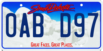 SD license plate 0ABD97