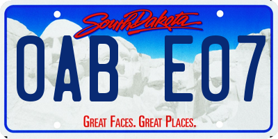 SD license plate 0ABE07