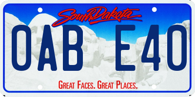 SD license plate 0ABE40