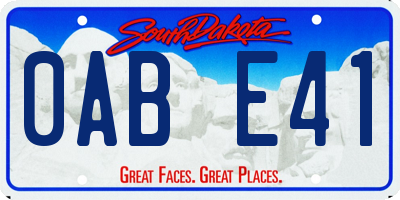 SD license plate 0ABE41