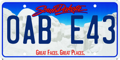 SD license plate 0ABE43