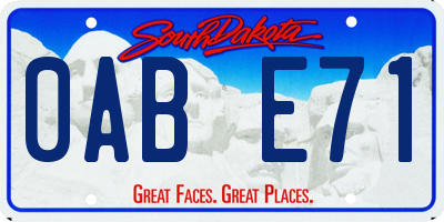 SD license plate 0ABE71