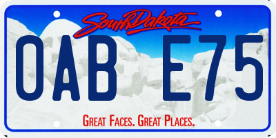 SD license plate 0ABE75