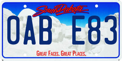 SD license plate 0ABE83