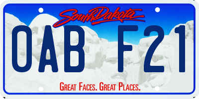 SD license plate 0ABF21