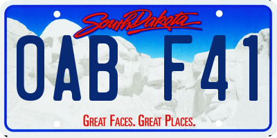 SD license plate 0ABF41