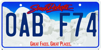 SD license plate 0ABF74