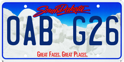 SD license plate 0ABG26