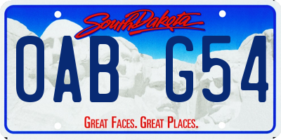 SD license plate 0ABG54