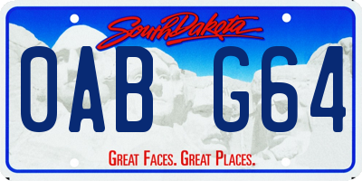SD license plate 0ABG64