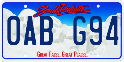 SD license plate 0ABG94