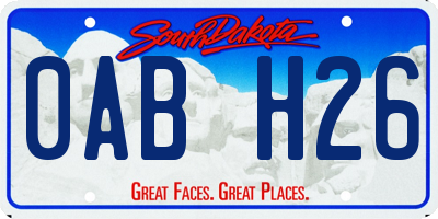 SD license plate 0ABH26