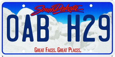 SD license plate 0ABH29