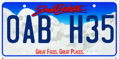 SD license plate 0ABH35