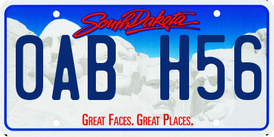 SD license plate 0ABH56