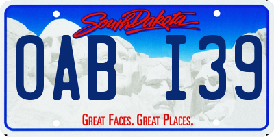 SD license plate 0ABI39