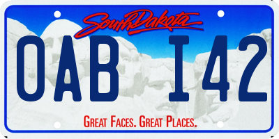 SD license plate 0ABI42