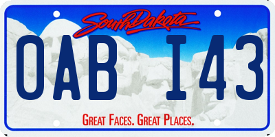 SD license plate 0ABI43