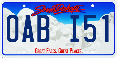 SD license plate 0ABI51
