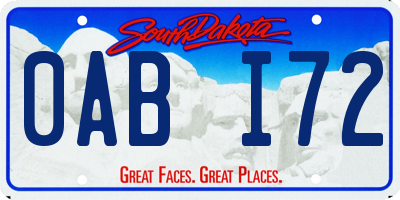SD license plate 0ABI72