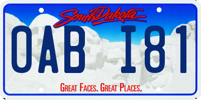 SD license plate 0ABI81