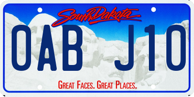SD license plate 0ABJ10