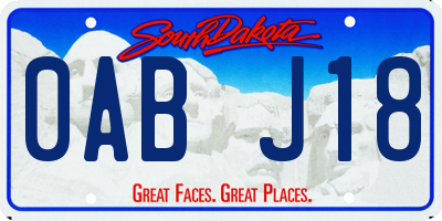 SD license plate 0ABJ18