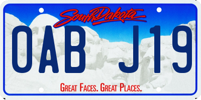 SD license plate 0ABJ19