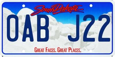 SD license plate 0ABJ22