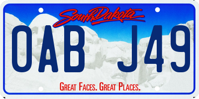 SD license plate 0ABJ49