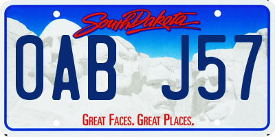 SD license plate 0ABJ57