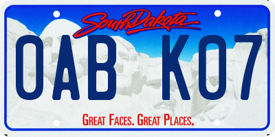 SD license plate 0ABK07
