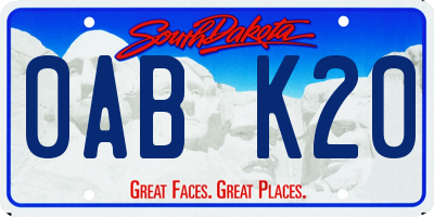 SD license plate 0ABK20