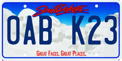 SD license plate 0ABK23